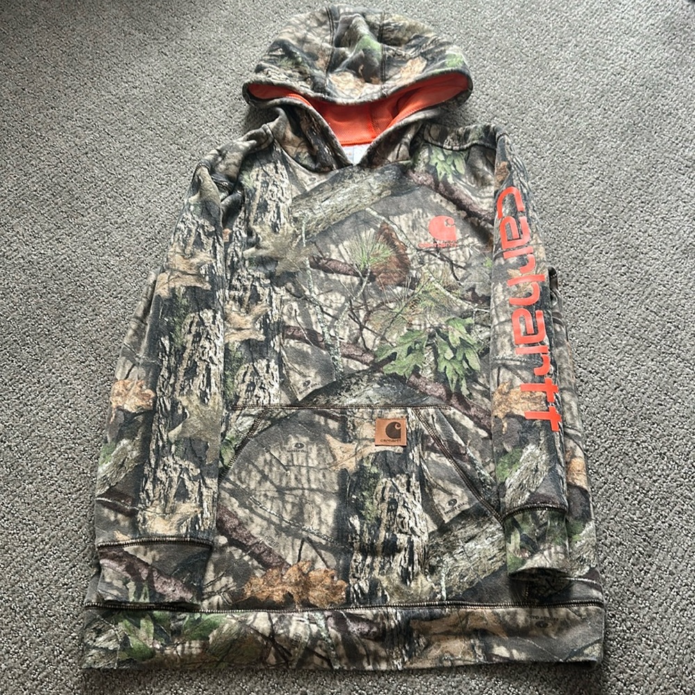 Boys size large camo carhartt hoodie